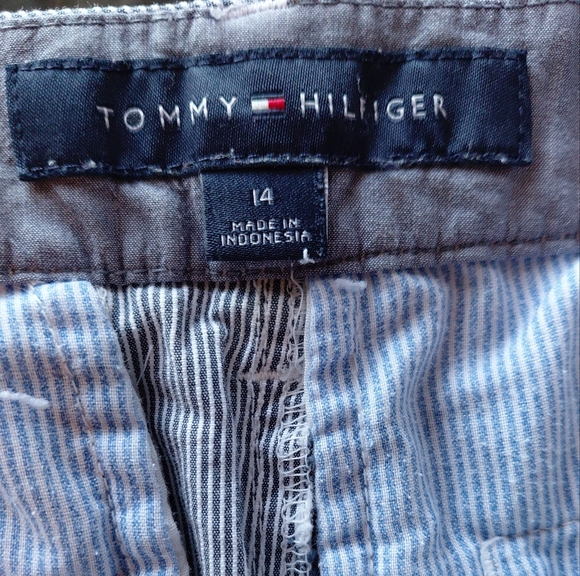 Tommy Hilfiger Women's Blue And White Striped Trousers Size 14 - Picture 4 of 13